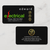 Carte De Visite Minimalist Electrical Lightning Bolt (Devant / Derrière)