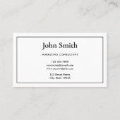 Carte De Visite Minimalist Elegant Black and White with Logo (Dos)