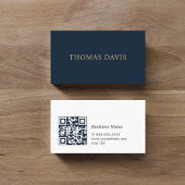 Carte De Visite Minimalist Elegant Blue QR Code Consultant