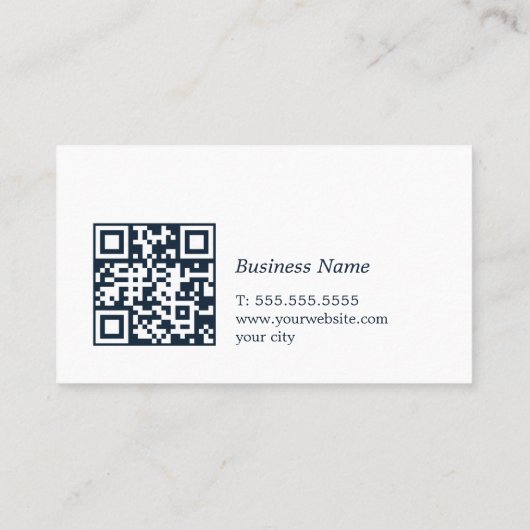 Carte De Visite Minimalist Elegant Blue QR Code Consultant (Dos)