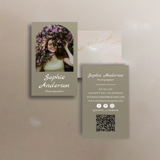 Carte De Visite Minimalist Elegant Calligraphy Script Photography 