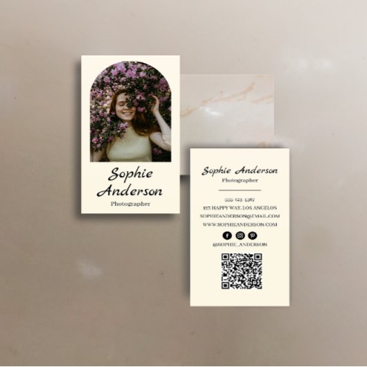 Carte De Visite Minimalist Elegant Calligraphy Script Photography 