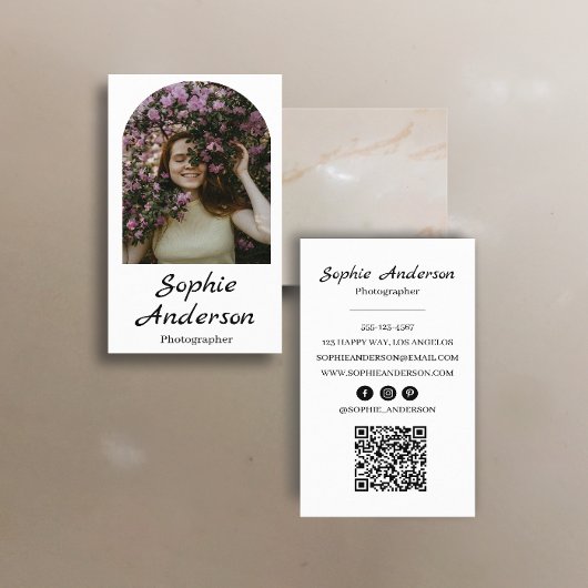 Carte De Visite Minimalist Elegant Calligraphy Script Photography