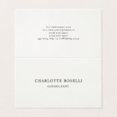 Carte De Visite Minimalist Elegant Classical Professional Cream (Extérieur déplié)