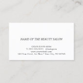 Carte De Visite Minimalist Elegant Dark Grey White Bold Beauty (Dos)