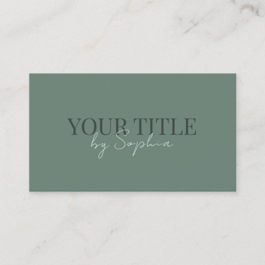 Carte De Visite Minimalist Elegant Modern Sage Green QR Code (Devant)