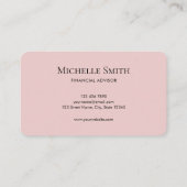 Carte De Visite Minimalist Elegant Pink Monogram Initial Executive (Dos)