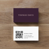 Carte De Visite Minimalist Elegant QR Code Consultant