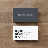 Carte De Visite Minimalist Elegant QR Code Consultant