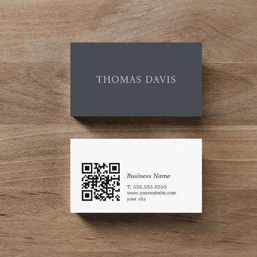 Carte De Visite Minimalist Elegant QR Code Consultant