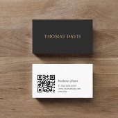 Carte De Visite Minimalist Elegant QR Code Consultant