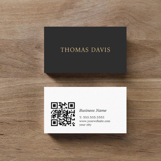 Carte De Visite Minimalist Elegant QR Code Consultant