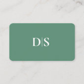 Carte De Visite Minimalist Elegant Teal Green Initial Consultant (Devant)