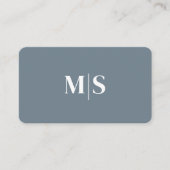 Carte De Visite Minimalist Elegant Teal Green Initials QR Code (Devant)