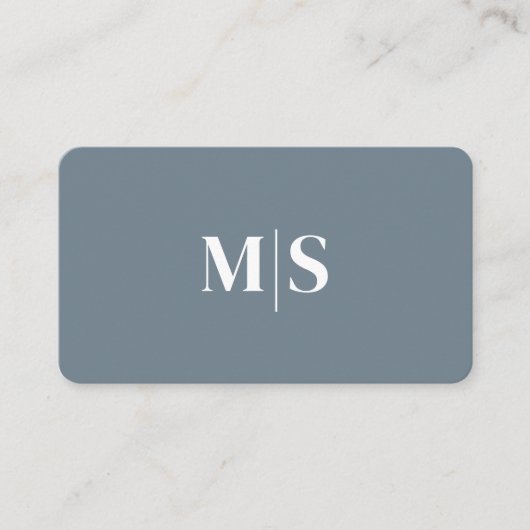 Carte De Visite Minimalist Elegant Teal Green Initials QR Code (Devant)
