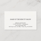 Carte De Visite Minimalist Elegant Warm White Black Bold Beauty (Dos)