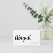 Carte De Visite Minimalist Elegant Warm White Black Bold Beauty (Debout devant)