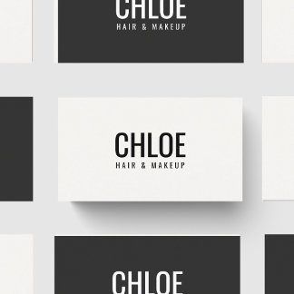 Carte De Visite Minimalist Elegant Warm White Black Bold Beauty