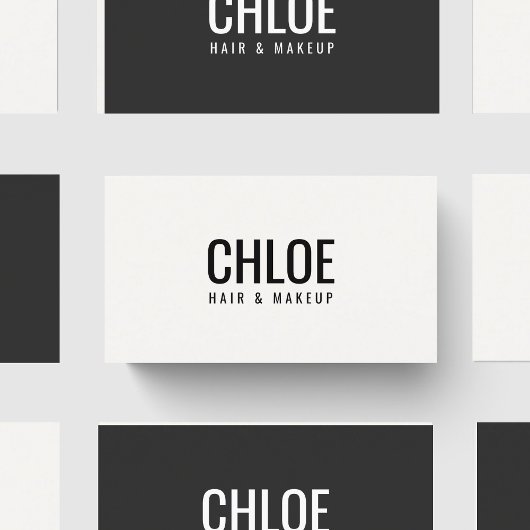 Carte De Visite Minimalist Elegant Warm White Black Bold Beauty