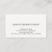 Carte De Visite Minimalist Elegant Warm White Black Bold Beauty (Dos)