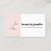 Carte De Visite Minimalist Face Logo Esthetician Blush Pink (Devant)