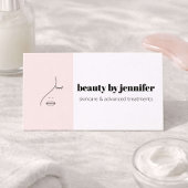 Carte De Visite Minimalist Face Logo Esthetician Blush Pink