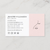 Carte De Visite Minimalist Face Logo Lash Technician Blush Pink (Dos)
