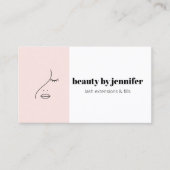 Carte De Visite Minimalist Face Logo Lash Technician Blush Pink (Devant)