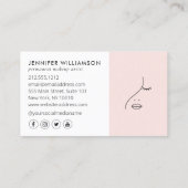 Carte De Visite Minimalist Face Logo Permanent Makeup Artist Pink (Dos)