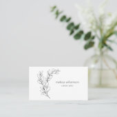 Carte De Visite Minimalist Foliage with QR Code  (Debout devant)