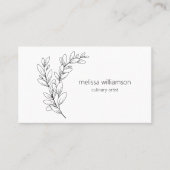 Carte De Visite Minimalist Foliage with QR Code  (Devant)