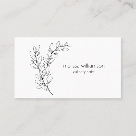 Carte De Visite Minimalist Foliage with QR Code  (Devant)