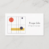 Carte De Visite Minimalist Geometric Illustrator Modern Creative  (Devant)