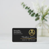 Carte De Visite Minimalist Gold Chauffeur Line (Debout devant)