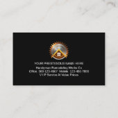 Carte De Visite Minimalist Gold Handyman Signage Frame (Dos)