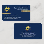 Carte De Visite Minimalist Gold Lines CEO Founder (Devant / Derrière)