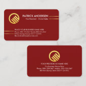 Carte De Visite Minimalist Gold Lines CEO Founder (Devant / Derrière)