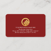 Carte De Visite Minimalist Gold Lines CEO Founder (Dos)