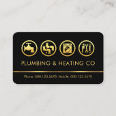 Carte De Visite Minimalist Gold Plumbing Tools Line (Devant)