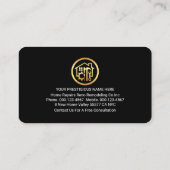Carte De Visite Minimalist Gold Stripe Handyman Tool Icons (Dos)