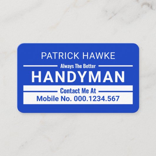 Carte De Visite Minimalist Handyman Border Lines (Devant)