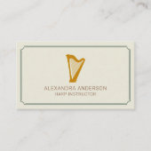Carte De Visite Minimalist Harp Instructor (Devant)
