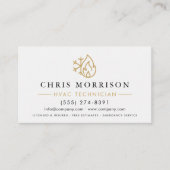 Carte De Visite Minimalist HVAC White Gold Modern (Devant)