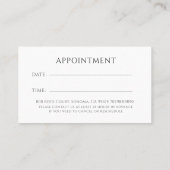 Carte De Visite Minimalist Life Coach Botanical Appointment (Dos)