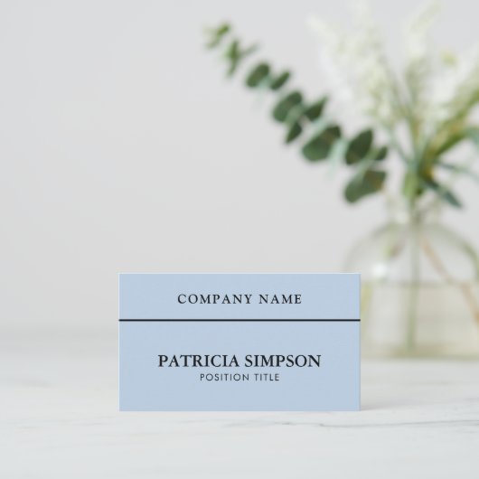 Carte De Visite Minimalist Light Blue QR Code Professional Elegant (Debout devant)