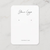 Carte De Visite Minimalist Logo Earring Display Card (Devant)