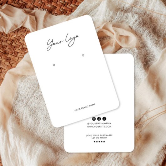 Carte De Visite Minimalist Logo Earring Display Card