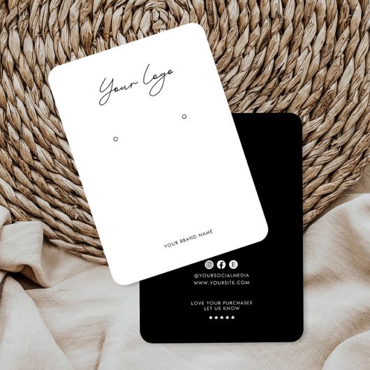 Carte De Visite Minimalist Logo Earring Display Card