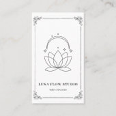Carte De Visite Minimalist Lotus Moon Yoga Instructor  (Devant)