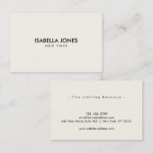 Carte De Visite Minimalist Luxury Boutique Ivory (Devant / Derrière)